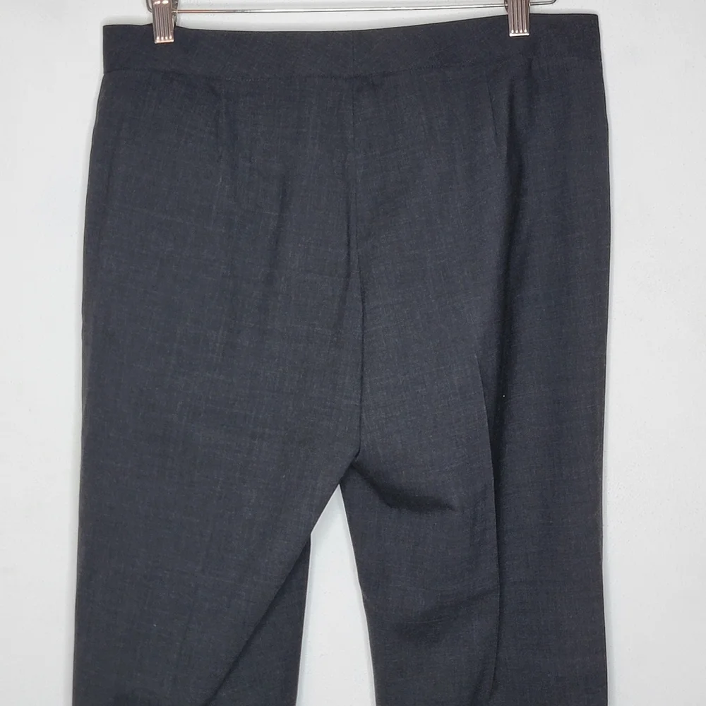 Lafayette 148 Dark Charcoal Gray Wool Slim Straight Women's Dress Pants‎ Size 8